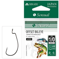 Haczyki Mikado  SENSUAL - OFFSET BIG EYE Nr. 3/0 BN - torebka 4szt