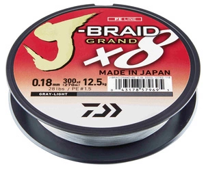 Plecionka Daiwa J-Braid Grand X8 0.18mm | 135m | Gray-Light