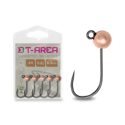 Główka jigowa wolframowa Delphin T-AREA BL / 5.5mm / 1.5g / #4 / 5 szt. - miedziana