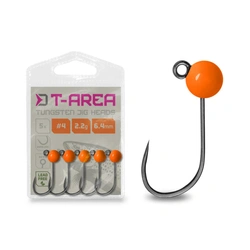 Główka jigowa wolframowa Delphin T-AREA BL / 4mm / 0.6g / #6 / 5 szt. - Fluo Pomarańczowy