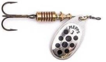 Obrotówka MEPPS AGLIA DECOREES #3 srebrna /czarne kropki 6.5g