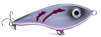 Wobler Engima Baits Jerk 8cm - Srebrny z raną