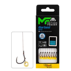 Przypon MIKADO Method Feeder MF14 z gumką - hak z zadziorem nr 14 / plecionka: 0.12mm / 10 cm / op. 8szt.