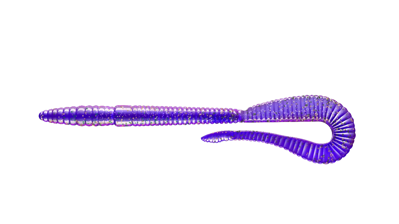 Przynęta LIBRA LURES Bass Crazy Twist Tail Worm 14cm - 020 - Purple with Gold & Green Pepper - 8szt (Salt Krill)