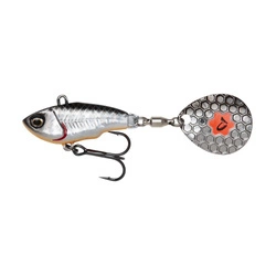 Wirujący ogonek SAVAGE GEAR FAT Tail Spin 8cm 24g - Dirty Silver