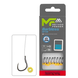 Przypon MIKADO Method Feeder MF14 z gumką - hak bez zadziora nr 12 / żyłka: 0.20mm / 10 cm / op. 8szt.