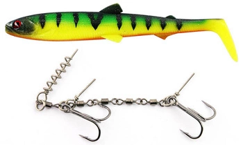 Zestaw Guma WESTIN BullTeez Shadtail 24cm 107g Tiger Perch - 1szt. + Dozbrojka Vis Vangen