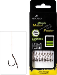 Przypon MIKADO Method Feeder z igłą - hak bez zadziora nr 10 / plecionka 0.12mm / 10 cm / op. 8szt.