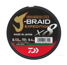 Plecionka Daiwa J-Braid Expedition X8E 0.18mm / 150mm / Dark Green