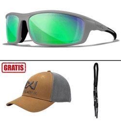 Okulary polaryzacyjne Wiley X - GRID Captivate / Green Mirror / Matte Cool Grey Frame +GRATISY!