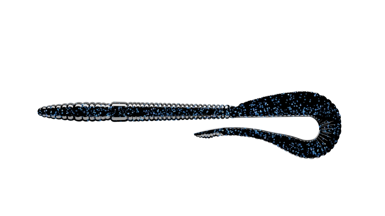 Przynęta LIBRA LURES Bass Crazy Twist Tail Worm 14cm - 040 - Black with Blue Pepper- 8szt (Salt Krill)