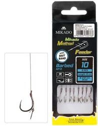 Przypon MIKADO Method Feeder z igłą - hak z zadziorem nr 4 / plecionka: 0.16mm/10cm - op.8szt.