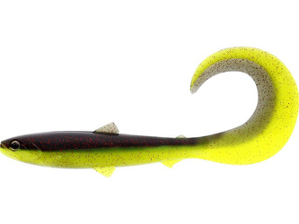 Guma WESTIN BullTeez Curltail 10cm - 6g - Black Chartreuse