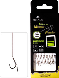 Przypon MIKADO Method Feeder z igłą - hak zadziorem nr 14 / żyłka: 0.10mm/10cm - op.8szt.