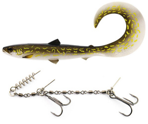 Zestaw Guma WESTIN BullTeez Curltail 21cm - 49g - Natural Pike - 1szt. + Dozbrojka Vis Vangen