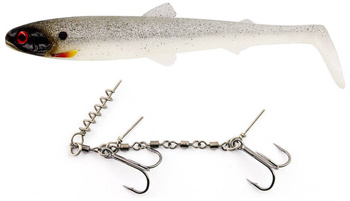 Zestaw Guma WESTIN BullTeez Shadtail 24cm 107g Glow Ghost Hunter - 1szt. + Dozbrojka Vis Vangen